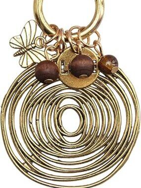 NEW Boho Leather Cord Necklace Chain Multilayer Wooden Lg Metal Pendant Jewelry